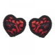 Nálepky na bradavky, červené čipkované srdcia