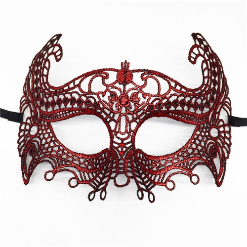 Čipkovaná červená maska so stužkou - Marquise