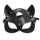 Čierna kožená maska mačka, cvoky a opasok